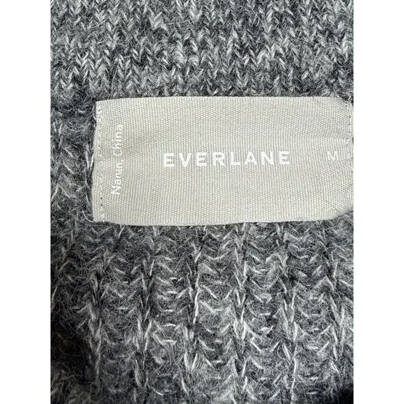 Everlane Grey Alpaca Wool Blend Sweater Medium M New Luxury Minimalist Knit - Picture 2 of 10